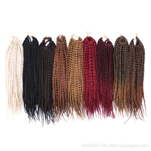 Medium Crochet Box Braids 3X Prelooped Synthetic Hair 14inch 18inch Protective Style Quick Easy Crochet 22 Strands per Pack